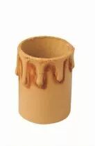 Fourreau carton ivoire patiné antique avec gouttes pour douille E27, diamètre extérieur 40X60mm (143515)