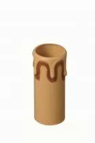 Fourreau thermoplastique patiné ivoire antique pour douille bougie, diamètre extérieur 27mm, 29x105mm (143523)
