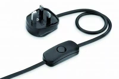 Cordon 2 m�tres avec fiche anglaise 2 p�les, m�plat 2x0,75mm2, d�gain� 21mm d�nud� 7mm, blanc (144012)