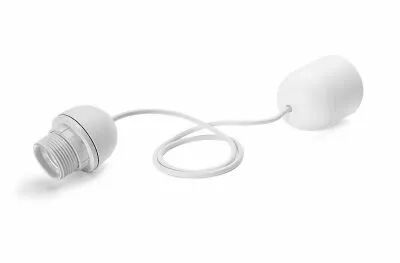 Suspension compl�te blanche E27 mi-filet�e 100W, c�ble rond 60cm 2x0,75mm�, avec bague 57x12mm, et boitier de connexion (144414)