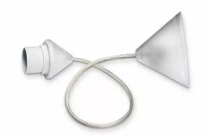 Suspension compl�te transparent clair E27 mi-filet�e 60W, c�ble rond 80cm 2x0,75mm�, avec bague 57x12mm, et domino (144422)