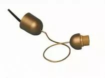 Suspension complète dorée E27 mi-filetée 100W, câble rond 60cm 2x0,75mm², avec bague 57x12mm, et boitier de connexion (144423)