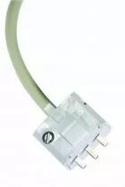 Fiche DCL 2 pôles, 230V 6A blanc, avec câble prémonté H005VVF 0,75mm2 de 30 cm (144435)