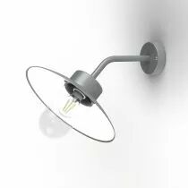 Applique Belcour N°8 Gris métal Diffuseur opale (106014023)