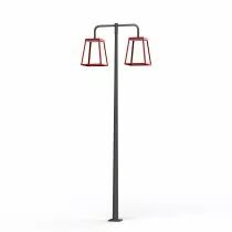 Lampadaire Lampiok 4 N°5 Gris noir 107 - Rouge tomate Diffuseur clair (175230110)