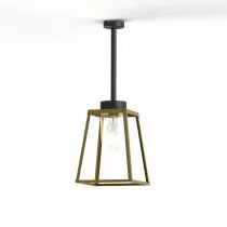 Plafonnier Lampiok 2 N°1 Laiton vernis teinté 070 - Gris Diffuseur clair (178001070)