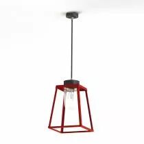 Suspension Lampiok 2 N°2 Rouge tomate 110 - Gris noir Diffuseur opale (178004110)