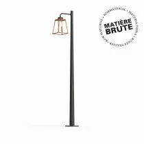 Lampadaire Lampiok 2 N°4 Cuivre brut 082 - Gris noir Diffuseur opale (178012082)