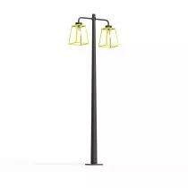 Lampadaire Lampiok 2 N°5 Jaune soufre 068 - Gris noir Diffuseur opale (178014068)