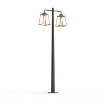 Lampadaire Lampiok 2 N°5 Cuivre patiné vernis 080 - Gris Diffuseur opale (178014080)