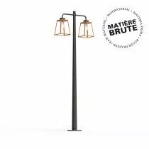 Lampadaire Lampiok 2 N°5 Cuivre brut 082 - Gris noir Diffuseur opale (178014082)