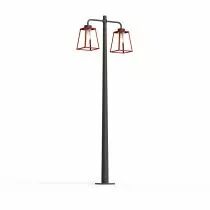 Lampadaire Lampiok 2 N°5 Rouge tomate 110 - Gris noir Diffuseur opale (178014110)