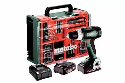 Perceuse-visseuse sans fil bs 18 l, 18 v, 2 x 2 ah li-power, chargeur sc 30, mallette de transport en plastique, atelier mobile 