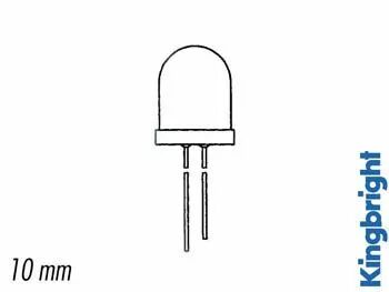 Led superlumineuse rouge transparente 10mm 350mcd (L-813SRD-C)