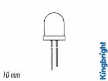 Led superlumineuse rouge transparente 10mm 350mcd (L-813SRD-C)