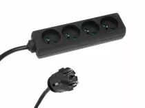 Multiprise &agrave; 4 prises avec gaine thermor&eacute;tractable - 3g2.5 - 5 m - broche de terre (EB4STB25-5HQ)