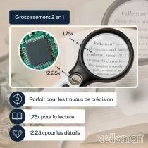 Loupe avec led - 1,75x 12,25x (VTMG19)