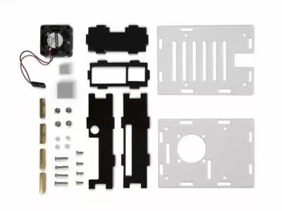 Bo�tier transparent avec dissipateurs thermiques et ventilateur pour raspberry pi 4 (WPA507)
