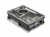 Bo&icirc;tier transparent avec dissipateurs thermiques et ventilateur pour raspberry pi 4 (WPA507)