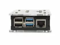 Bo&icirc;tier transparent avec dissipateurs thermiques et ventilateur pour raspberry pi 4 (WPA507)