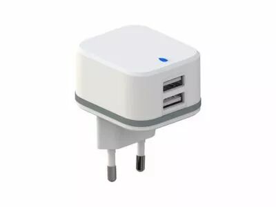 Chargeur compact avec 2 connexions usb - 5 v - 4.8 a max. - 24 w. max. - blanc (PSS6EUSB40W)