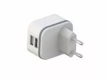 Chargeur compact avec 2 connexions usb - 5 v - 4.8 a max. - 24 w. max. - blanc (PSS6EUSB40W)