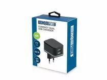 Chargeur compact avec 2 connexions usb - 5 v - 4.8 a max. - 24 w. max. - noir (PSS6EUSB40B)
