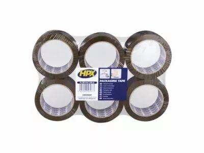 Ruban d'emballage pack de 6 rouleaux - brun 50mm x 66m (HPXVB5066P)