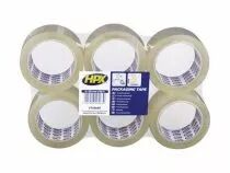 Ruban d'emballage pack de 6 rouleaux - transparent 50mm x 66m (HPXVT5066P)