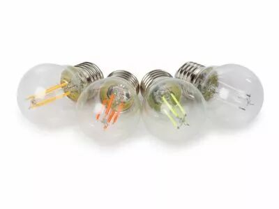 Jeu d'ampoules � filament led - g45 - verre clair - 4 pcs - rouge - vert - bleu - orange (HQPL22032)