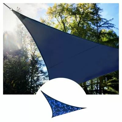 Voile solaire led - ciel �toil� - triangulaire - 3.6 x 3.6 x 3.6 m - bleu fonc� (GSS36MLEDSKY)