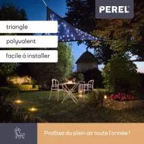 Voile solaire led - ciel &eacute;toil&eacute; - triangulaire - 3.6 x 3.6 x 3.6 m - bleu fonc&eacute; (GSS36MLEDSKY)