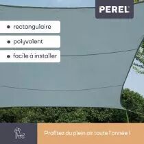 Voile solaire - rectangulaire - 2 x 3 m - couleur : gris ardoise clair (GSS4320BG)