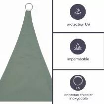 Voile solaire - rectangulaire - 2 x 3 m - couleur : gris vert (GSS4320GG)