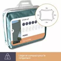 Voile solaire - rectangulaire - 2 x 3 m - couleur : gris vert (GSS4320GG)