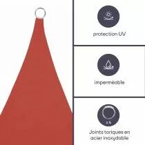 Voile solaire - rectangulaire - 2 x 3 m - couleur : terracotta (GSS4320TR)