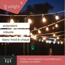 Tuya led - 15 m - 15 lampes blanches - c&agrave;ble noir - smart (V-TUYA-15-WWCW)