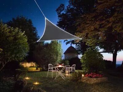 Voile solaire avec contour led - triangulaire - 3.6 x 3.6 x 3.6 m - anthracite (GSST36MLEDSPA)