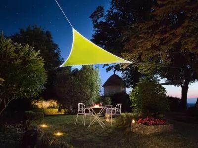 Voile solaire avec contour led - triangulaire - 3.6 x 3.6 x 3.6 m - citron vert (GSST36MLEDSPGR)