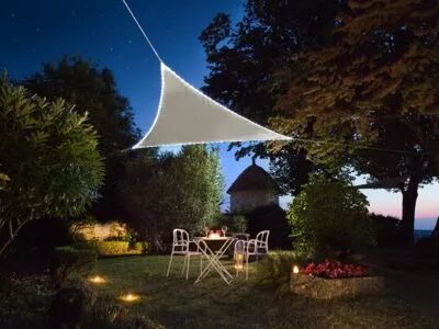 Voile solaire avec contour led - triangulaire - 3.6 x 3.6 x 3.6 m - taupe (GSST36MLEDSP)