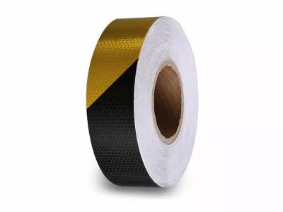 Adh�sif r�fl�chissant en nid d'abeille 5cm x 5m - noir/jaune (PT-RFH5X5BY)
