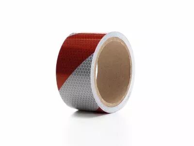 Adh�sif r�fl�chissant en nid d'abeille 5cm x 5m - rouge/blanc (PT-RFH5X5RW)