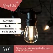 Solar led - 15 m - 15 lampes blanc chaud - c&agrave;ble noir (V-SOLAR-15-WW)