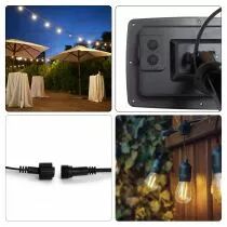 Solar led - 15 m - 15 lampes blanc chaud - c&agrave;ble noir (V-SOLAR-15-WW)