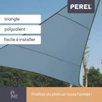 Voile solaire - triangle - 5 x 5 x 5 m - couleur : gris bleu (GSS3500BG)