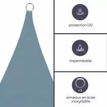 Voile solaire - triangle - 5 x 5 x 5 m - couleur : gris bleu (GSS3500BG)