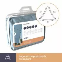 Voile solaire - triangle - 5 x 5 x 5 m - couleur : gris bleu (GSS3500BG)