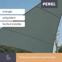 Voile solaire - triangle - 5 x 5 x 5 m - couleur : gris vert (GSS3500GG)