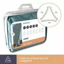 Voile solaire - triangle - 5 x 5 x 5 m - couleur : gris vert (GSS3500GG)