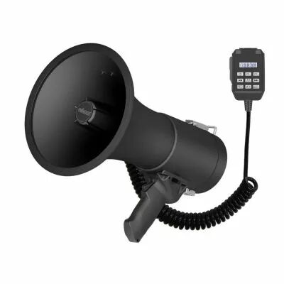 M�gaphone puissant de 50w, sir�ne int�gr�e, enregistrement, r�glage du volume, lecture bluetooth, microphone � main et prise mp3